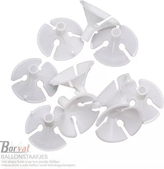 Ballonstaafjes Wit - 20 Stuks - 30cm - Feestdecoratie by BORVAT
