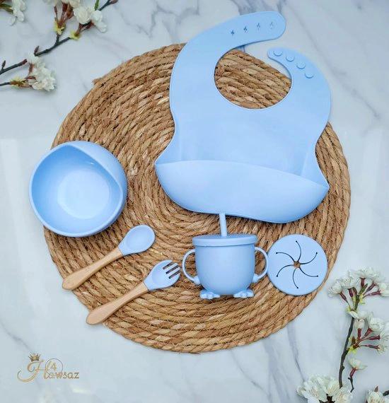HAWSAZ Kinderserviesset met Naam - Siliconen Baby Eten Cadeau by HAWSAZ