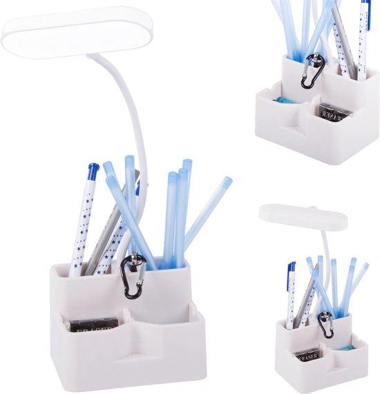 BORVAT Pennenbak met LED Verlichting - Oplaadbaar - 3 Kleurstanden - Bureau Organizer - Wit by BORVAT