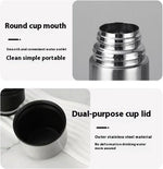 Merkloos Thermosbeker -Travel Mug voor Koffie en Thee - Thermal Water Bottle for Tea Hot -Cold Drinks Stainless Steel Vacuum Sealed Insulated-RVS -510ML-Zilver -