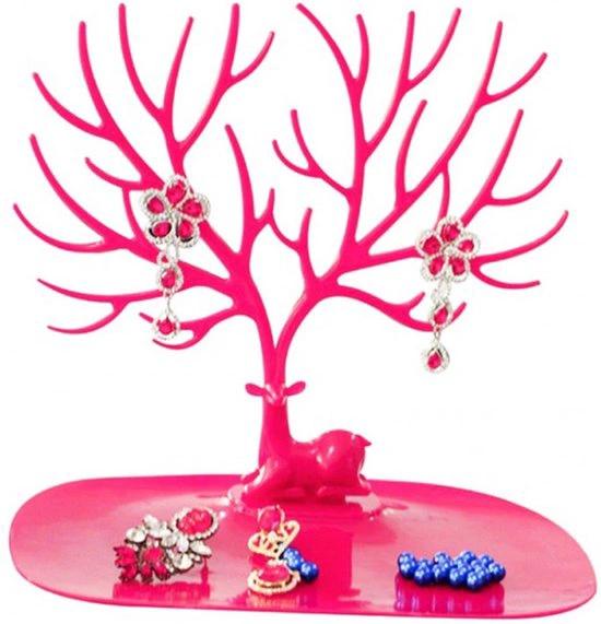 BORVAT Sieradenhouder Hertengewei - Sieraden Display Boompje - Oorbellen Houder Standaard - Roze by BORVAT
