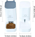 Huisdierenvoeder - Voedseldispenser - Droog Voedsel - Automatische Waterdispenser - Voer voor Honden/Katten - Hond - Kat - 2 stuks - BPA-vrij - Wit by Merkloos