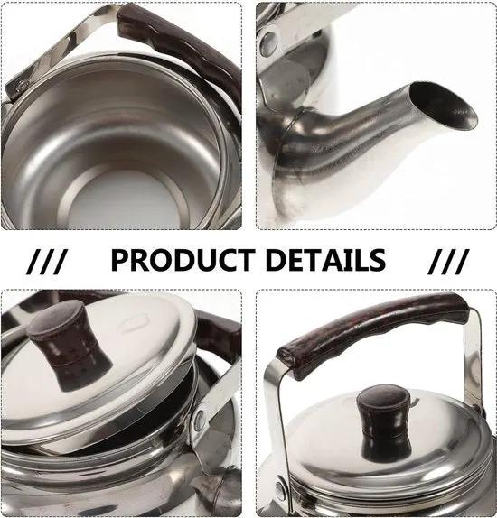 borvat IBBO® - Luxe RVS Kettle Theepot - 2 liter - ketel Camping - Theepot - Waterkoker - Zilver -