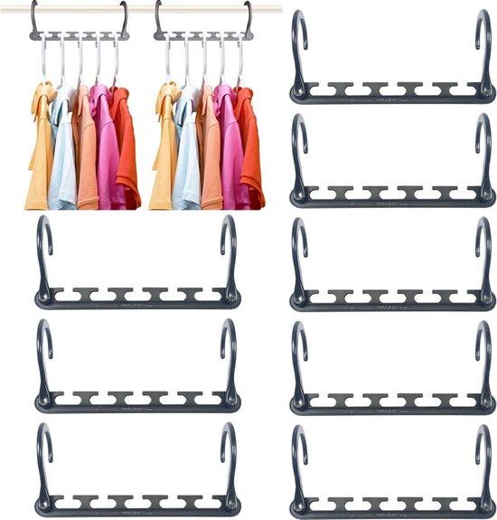 BORVAT Ruimtebesparende Kledinghanger Houder - Kledingkast Organizer - 8 Stuks - Grijs by BORVAT