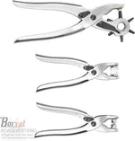 Borvat® Borvat® - Revolvertang & Drukknooptang Gatentang Set - Drukknopen Tang Ponstang Riemen & Leer - Pijptang - Zilver -