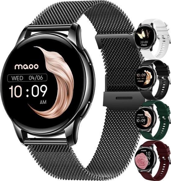 BORVAT Smartwatch Dames - Premium HD AMOLED Display - Android & iOS - Zwart by BORVAT