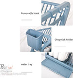 BORVAT Keuken Afdruiprek 2-Laags - Droogrek - Servieshouder - Serviesrek - Opbergrekje - Blauw by BORVAT
