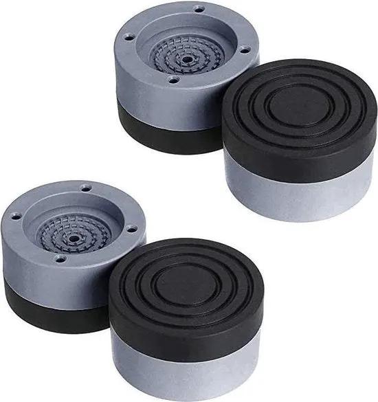 Deluxe HB TrillingDempers Wasmachine -Vuide-pakket van 4 trillingsdempers, universele trillingsdempers, wasmachine Anti-vibratiemat, voor wasmachines, drogers, meubels, koelkast (grijs, 4 cm) - (WK 02122) -