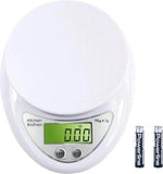 Merkloos Keukenweegschaal - Inclusief Batterijen – 1 gram tot 5 kg - Wit -