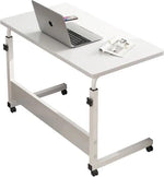 Borvat® Bijzettafel en Laptop Tafel – Verstelbaar – Bedtafel en Computertafel – Wit – 80x40 cm -