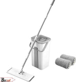 BORVAT Auto Clean Mop - 2-in-1 Dweilsysteem - 360° Draaibare Kop - Inclusief 2 Microvezeldoeken - Wit by BORVAT