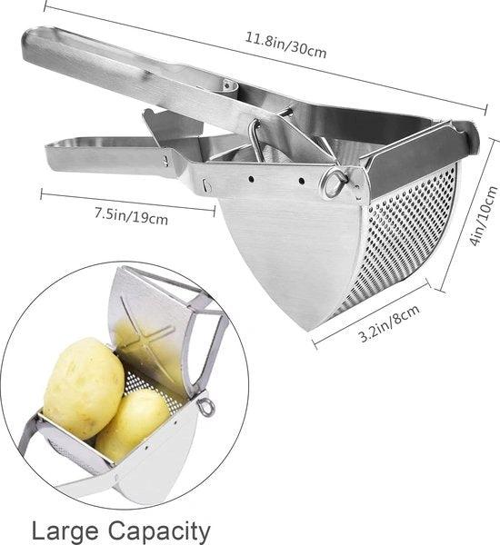 sopito Sopito aardappelpers, roestvrij staal, voor baby's en fruit, aardappelstamper voor romige pluizige aardappelpuree en levensmiddelenrecept -