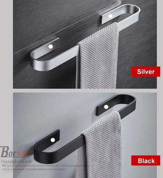 BORVAT Handdoekrek - Handdoekhouder - RVS Handdoekstang 40cm - Badkamerrek - Zwart by BORVAT
