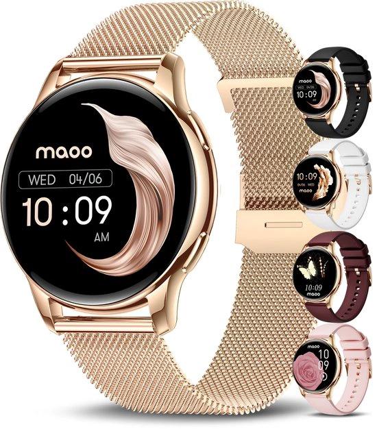 BORVAT Smartwatch Dames - Premium HD AMOLED Display - Android & iOS - Roze/Rose Goud by BORVAT