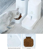 Huisdierenvoeder - Voedseldispenser - Droog Voedsel - Automatische Waterdispenser - Voer voor Honden/Katten - Hond - Kat - 2 stuks - BPA-vrij - Wit by Merkloos