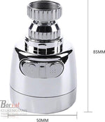 Borvat® Borvat® - Draaibare douche perlator - Voor keukenkraan - Kraan kop zilver - Waterbesparende kraankop - Krachtige kraankop - roterende sproeikop - 360 graden - Kraan opzetstuk - 2 Stuks -