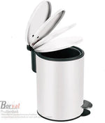 Borvat® Borvat® - Luxe pedaalemmer - metaal - soft close - prullenbak - 3 L - 17 x 17 x 23 cm - kantoor - slaapkamer - badkamer - toilet - keuken - Mat Wit - Trash Cans Wonen & Interieur