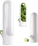 IBBO IBBO® - Kruidencontainer – Houdt kruiden langer vers - Houder voor verse kruiden - versbeker Groenteconserveringsfles - Keuken - Opbergbeker Container - Wit - 300ml -
