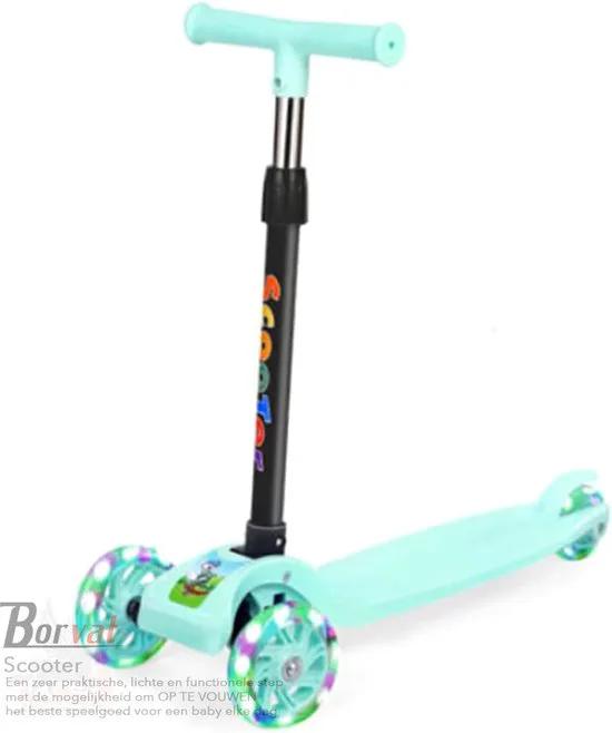 Borvat® Borvat® - Opvouwbare Driewielige Kinderscooter met LED Wielen - Verstelbaar Stuur, Lichtgewicht & Veilig - Voor Kinderen 3-8 Jaar - Groen -