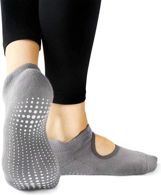Anti-Slip Yoga Sokken Dames - Katoen - Pilates & Ballet - Maat 35-40 - Grijs by BORVAT