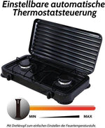 Borvat® Borvat® Gasstel 2 Pits – Compact kooktoestel voor – Krachtige gaskookplaat – Ruimtebesparend ontwerp-Zwart -