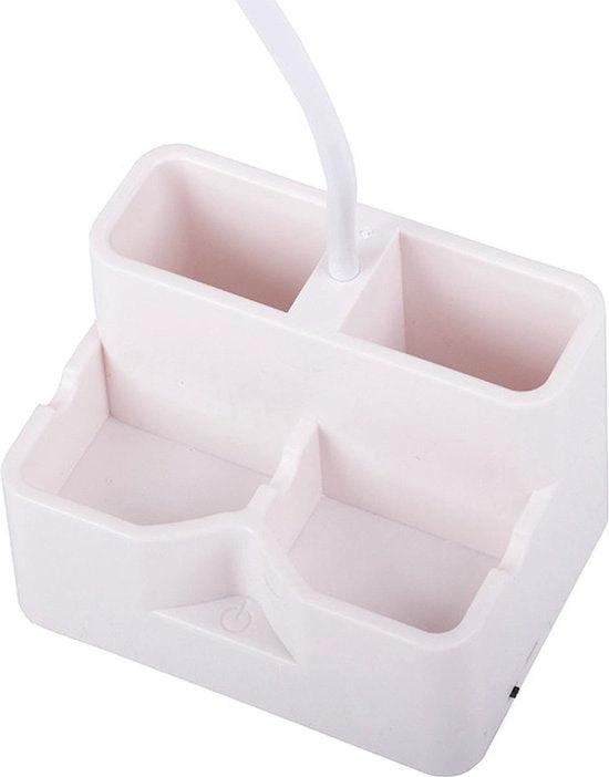 BORVAT Pennenbak met LED Verlichting - Oplaadbaar - 3 Kleurstanden - Bureau Organizer - Wit by BORVAT