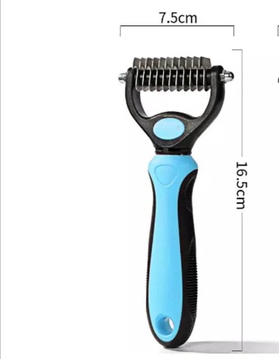 Merkloos Professionele 2-Zijdige 7,5 cm Borstel Huis Dieren Verzorging Tool - Haarverwijderaar voor Huisdieren - Hondenborstel - Kattenborstel - Dog Brush - Cat Brush - Klittenkam -
