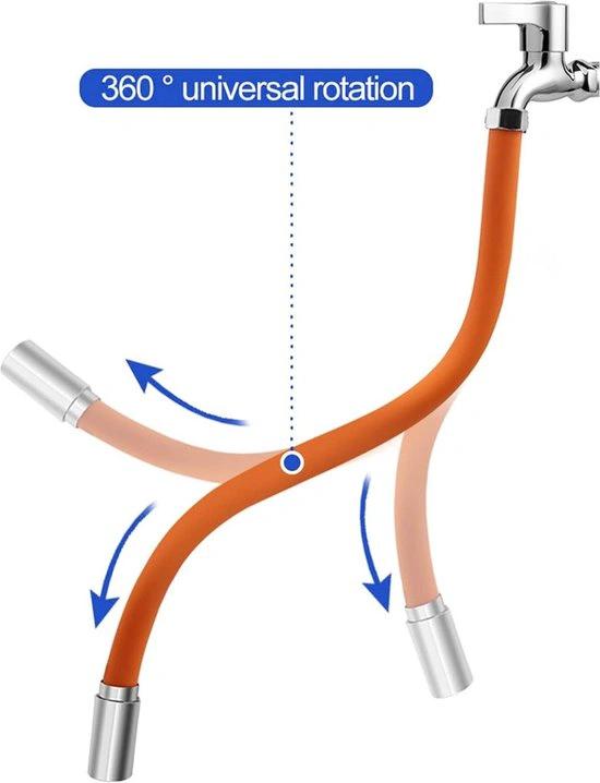 BORVAT Kraanuitloop Vormbaar 30cm - Flexibele Kraan Extender - 360° Vormbaar - Waterleiding - Oranje by BORVAT