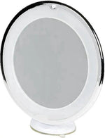 Borvat® Make-up en Scheerspiegel met LED Verlichting – 10x Vergroting – 360° Verstelbaar met Zuignap -Voor Badkamer, Douche en Slaapkamer– Rond – Wit -
