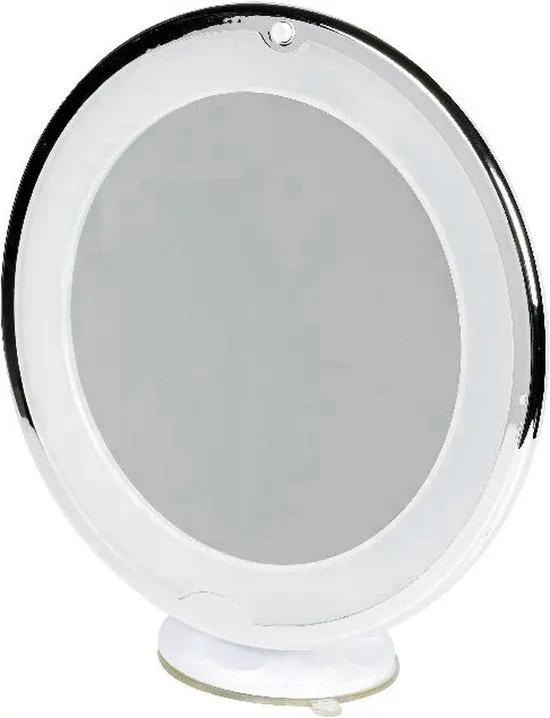 Borvat® Make-up en Scheerspiegel met LED Verlichting – 10x Vergroting – 360° Verstelbaar met Zuignap -Voor Badkamer, Douche en Slaapkamer– Rond – Wit -