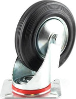 WielenWarenhuis Set van 4 zwenkwielen (transportwielen) 75mm | 2x met en 2x zonder Rem | Draagvermogen 4x50kg | Bevestigingsplaat 70x59mm | Hoogte 94mm -