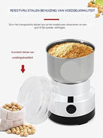 Merkloos Graanmolen - Graanmolen Elektrisch - Spice Grinder - 100G - Zilver -