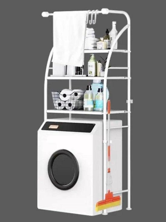 BORVAT Ombouwkast voor Toilet - WC Organizer Rek met 3 Legplanken - 160x65cm - Wit by BORVAT