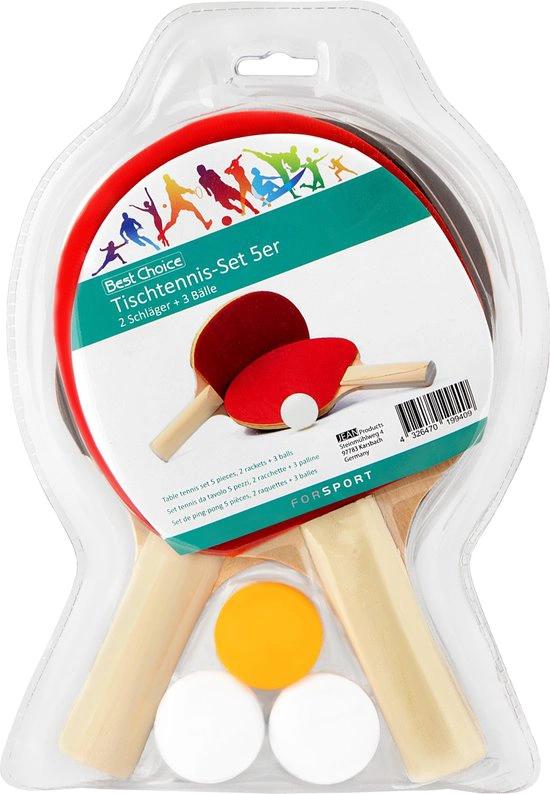 Best Choice Tafeltennis batjes inclusief ballen - Tennisbatjes compleet met 3 ballen - Buitenspeelgoed -
