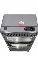 borva Soroh® – Gaskachel – Gas- en elektrische kachel – Opvouwbare heater – Infrarood kachel – Inclusief Gasslang & Gasdrukregelaar – Krachtige en Veilige Gas Heater voor Binnen – Met Wieltjes en Omvalbeveiliging – 4200 W – Grijs -