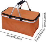 Borvat® Borvat® | Folding Picnic Lunch Bag, Picnic Basket, Camping Hiking Ice Bucket Basket, Portable Storage Basket, Outdoor Picnic Box Oranje - Lunch Bags Tuin & Buiten