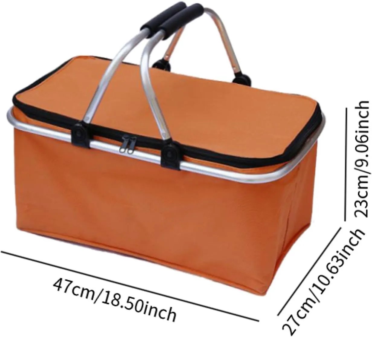 Borvat® Borvat® | Folding Picnic Lunch Bag, Picnic Basket, Camping Hiking Ice Bucket Basket, Portable Storage Basket, Outdoor Picnic Box Oranje - Lunch Bags Tuin & Buiten