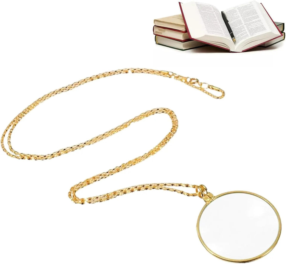 Borvat® Gouden Ketting Vergrootglas 5x Monocle Lens Voor Lezen Reizen - Magnifiers Kantoor & School