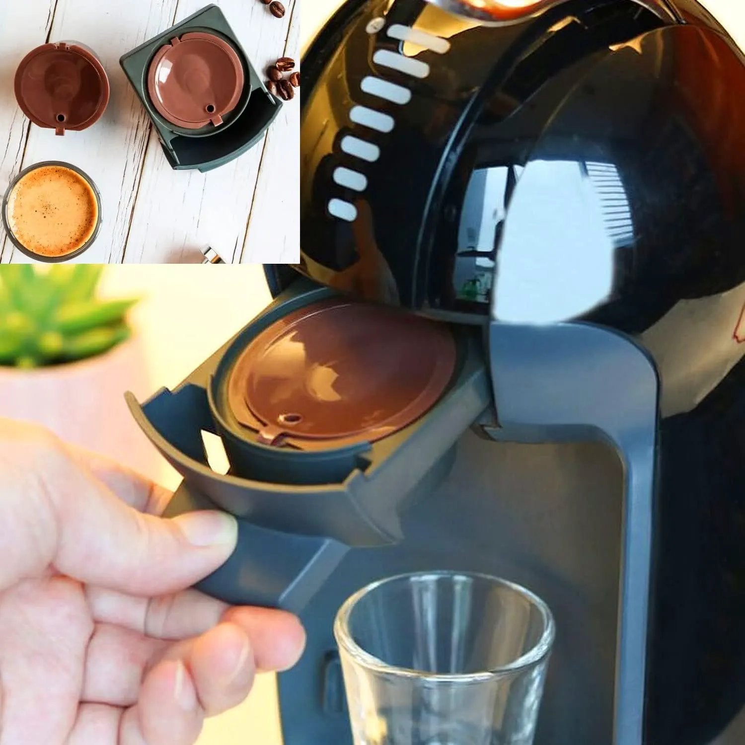 Borvat® Borvat® | Hervulbare Koffiecups Dolce Gusto Set Van 3 Stuks 54 x 35 Mm - Capsule Adapters Keuken & Koken