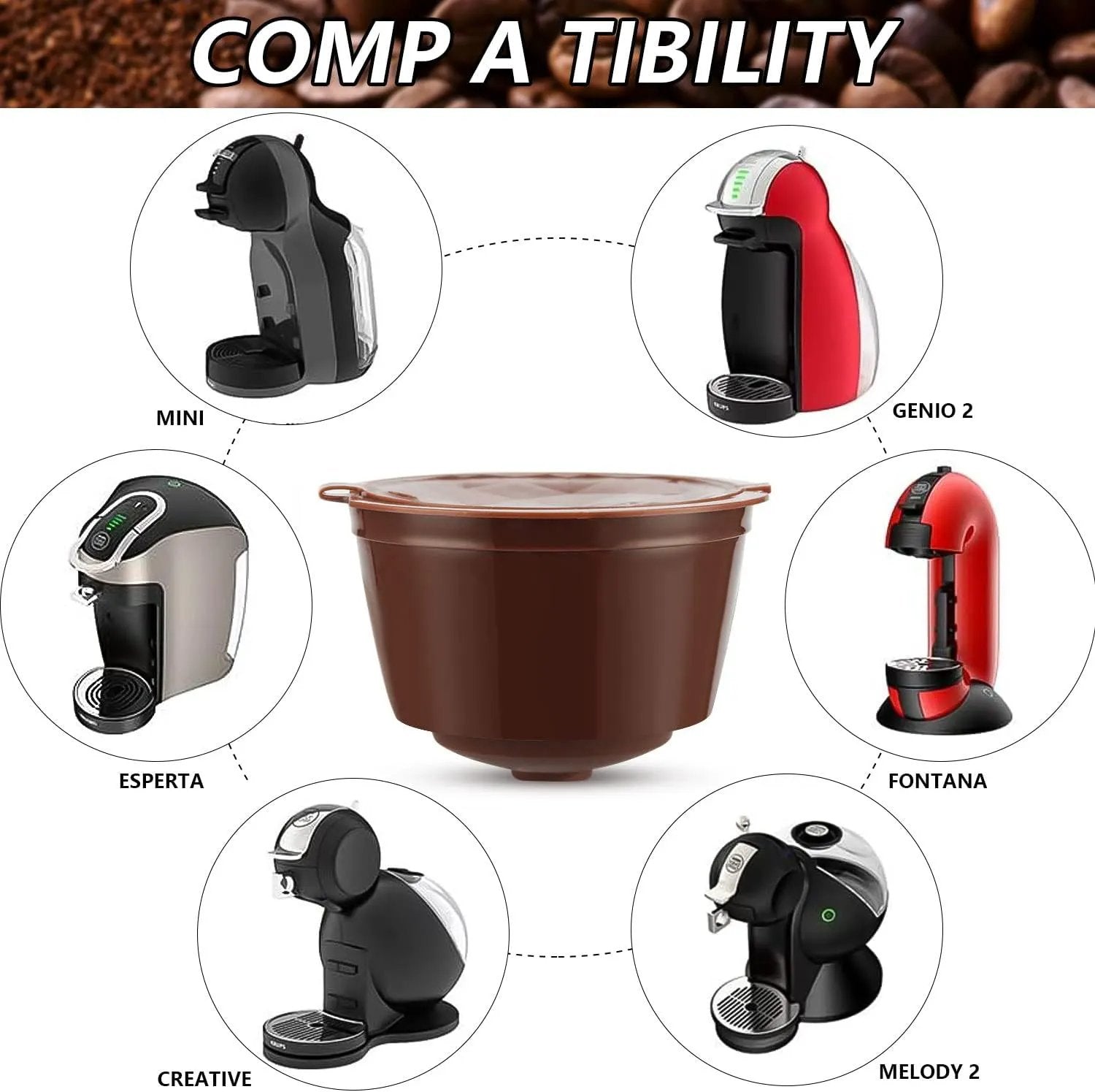 Borvat® Borvat® | Hervulbare Koffiecups Dolce Gusto Set Van 3 Stuks 54 x 35 Mm - Capsule Adapters Keuken & Koken