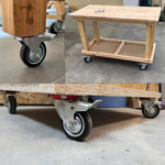 WielenWarenhuis Heavy Duty Wheels 75 mm with Brake, 4 Pieces Transport Casters, Casters up to 200 kg, Rubber Furniture Casters, 360 Degree Rotatable, Industrial Casters, Heavy Load, Wheels for Furniture (2 - Casters