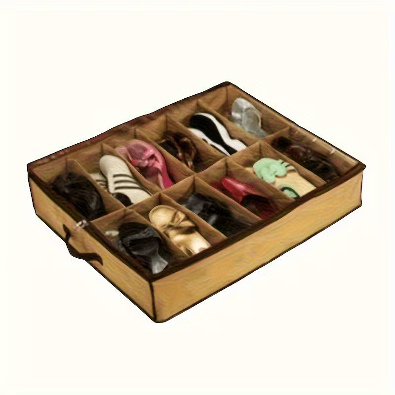 Borvat® Borvat® | Schoenendoos met veiligheidsrits - opbergzak, ruimtebesparende kast voor onder het bed/ingang/kast - geschikt voor sportschoenen, laarzen, sandalen, designhoes, schoenendoos, schoenenrek, ingangsopbergzak, kastopbergzak, opbergzak, versterkt - Shoe Organizers Opslag & Organisatie