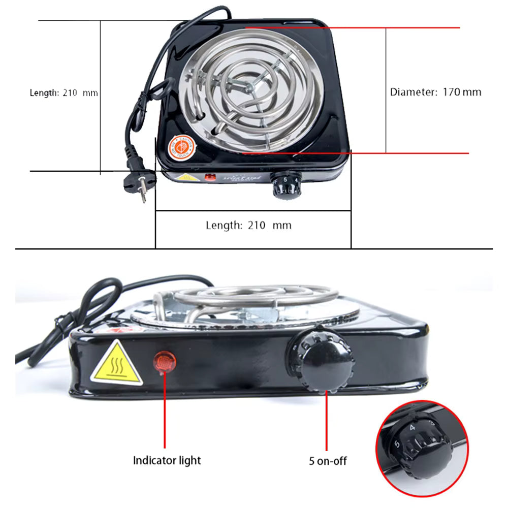 Borvat® Borvat® | Elektrische Kolenbrander voor Snelle Aanmaak van Houtskool - kolenstarter - Kolenaansteker - kooktoestel camping - BBQ Starter - 1000W - Hot Plates
