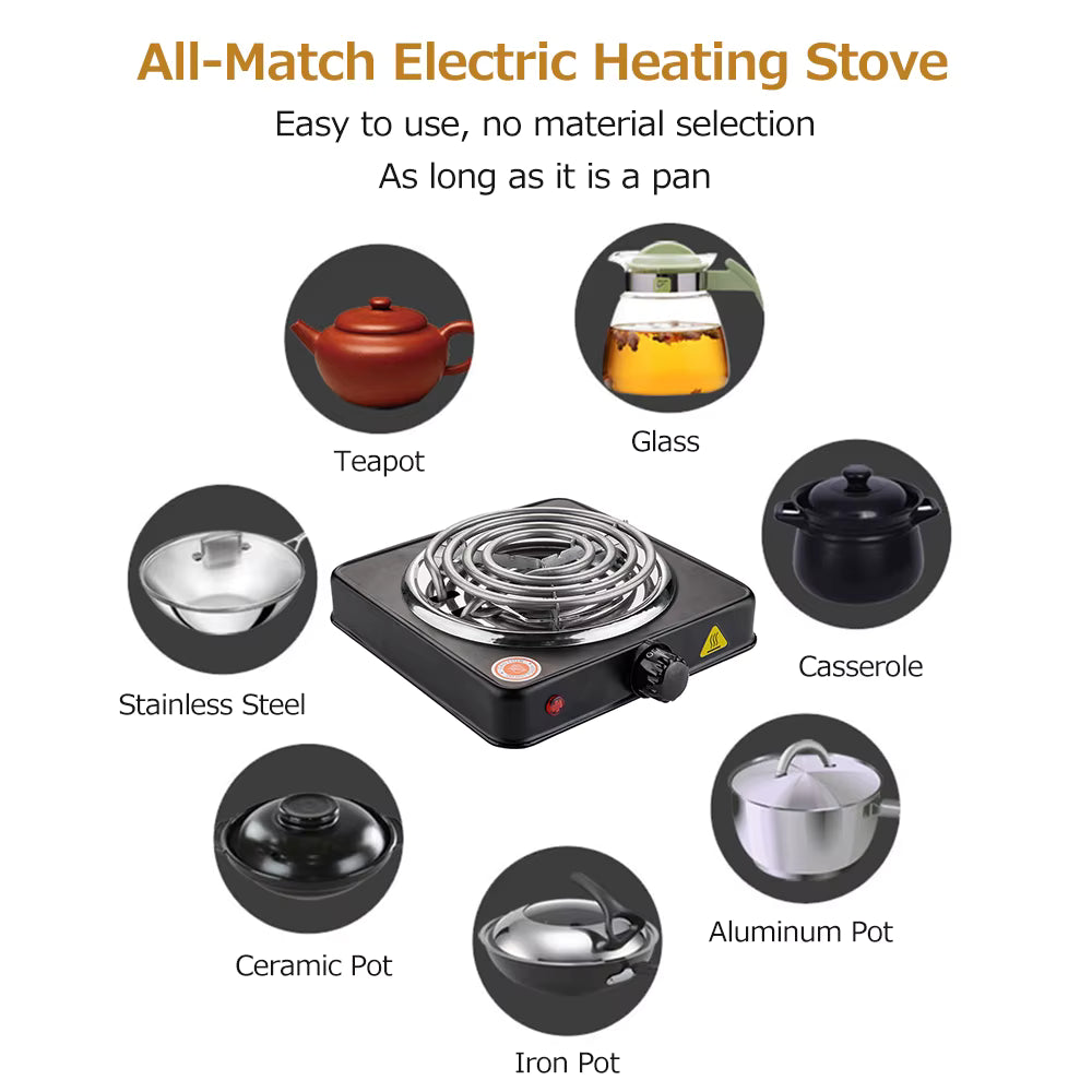 Borvat® Borvat® | Elektrische Kolenbrander voor Snelle Aanmaak van Houtskool - kolenstarter - Kolenaansteker - kooktoestel camping - BBQ Starter - 1000W - Hot Plates