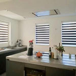 Merkloos Duo Rolgordijn Houtlook Bruin Verduisterend Lichtdoorlatend Met Ketting 210x120 cm - Shades Wonen & Interieur