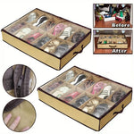 Borvat® Borvat® | Schoenendoos met veiligheidsrits - opbergzak, ruimtebesparende kast voor onder het bed/ingang/kast - geschikt voor sportschoenen, laarzen, sandalen, designhoes, schoenendoos, schoenenrek, ingangsopbergzak, kastopbergzak, opbergzak, versterkt - Shoe Organizers Opslag & Organisatie