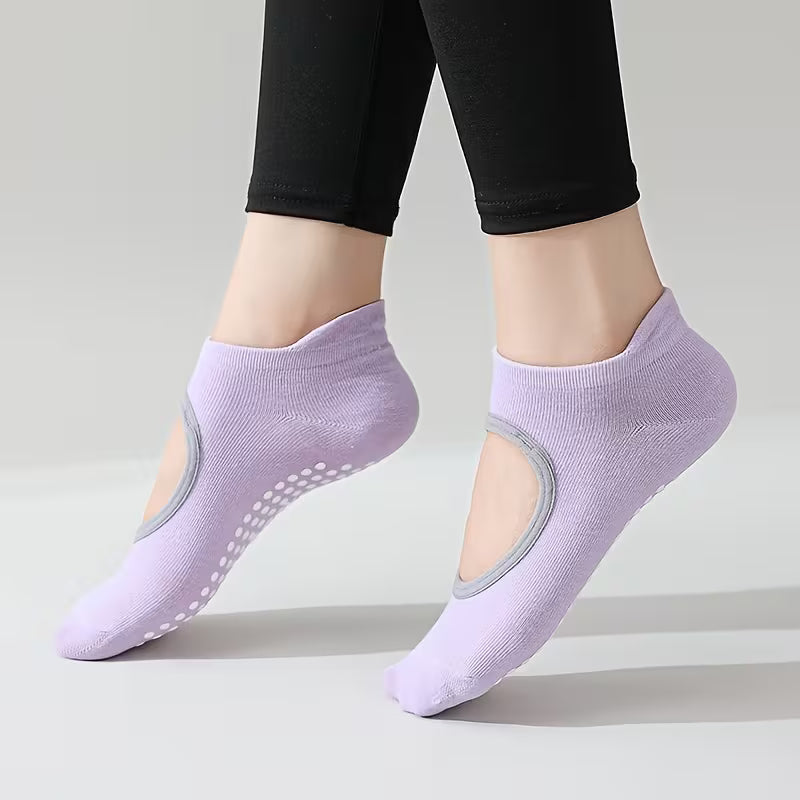 Borvat® Borvat® | Anti Slip Yoga Sokken Paars Katoen Voor Yoga Pilates Ballet Dans 35 Tot 40 - Athletic Socks Sport & Fitness