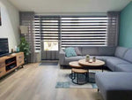 Merkloos Duo Rolgordijn Houtlook Bruin Verduisterend Lichtdoorlatend Met Ketting 210x120 cm - Shades Wonen & Interieur