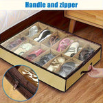Borvat® Borvat® | Schoenendoos met veiligheidsrits - opbergzak, ruimtebesparende kast voor onder het bed/ingang/kast - geschikt voor sportschoenen, laarzen, sandalen, designhoes, schoenendoos, schoenenrek, ingangsopbergzak, kastopbergzak, opbergzak, versterkt - Shoe Organizers Opslag & Organisatie