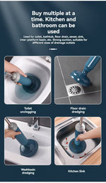 borvat IBBO Krachtige Ontstopper Gootsteen Afvoer Plopper Blauw Met Gratis Buigborstel - Uncategorized
